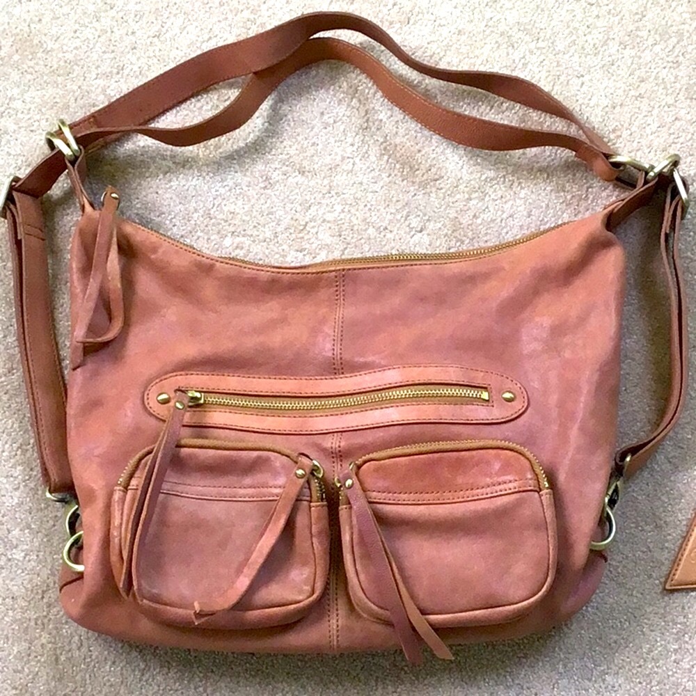 Sorial genuine leather hobo bag